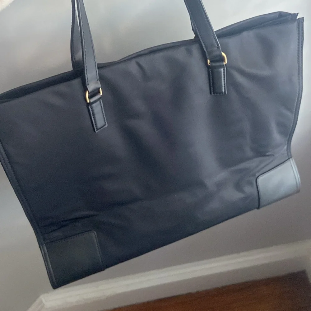 Tory Burch Black Leather Tote Bag